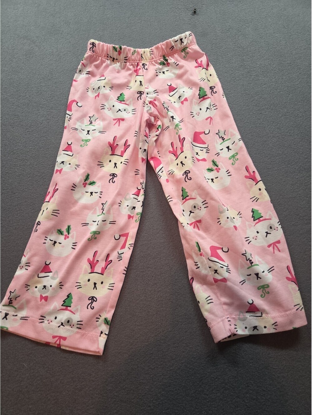 girl's pink kitty cat pajama pants by Munki Munki size 3